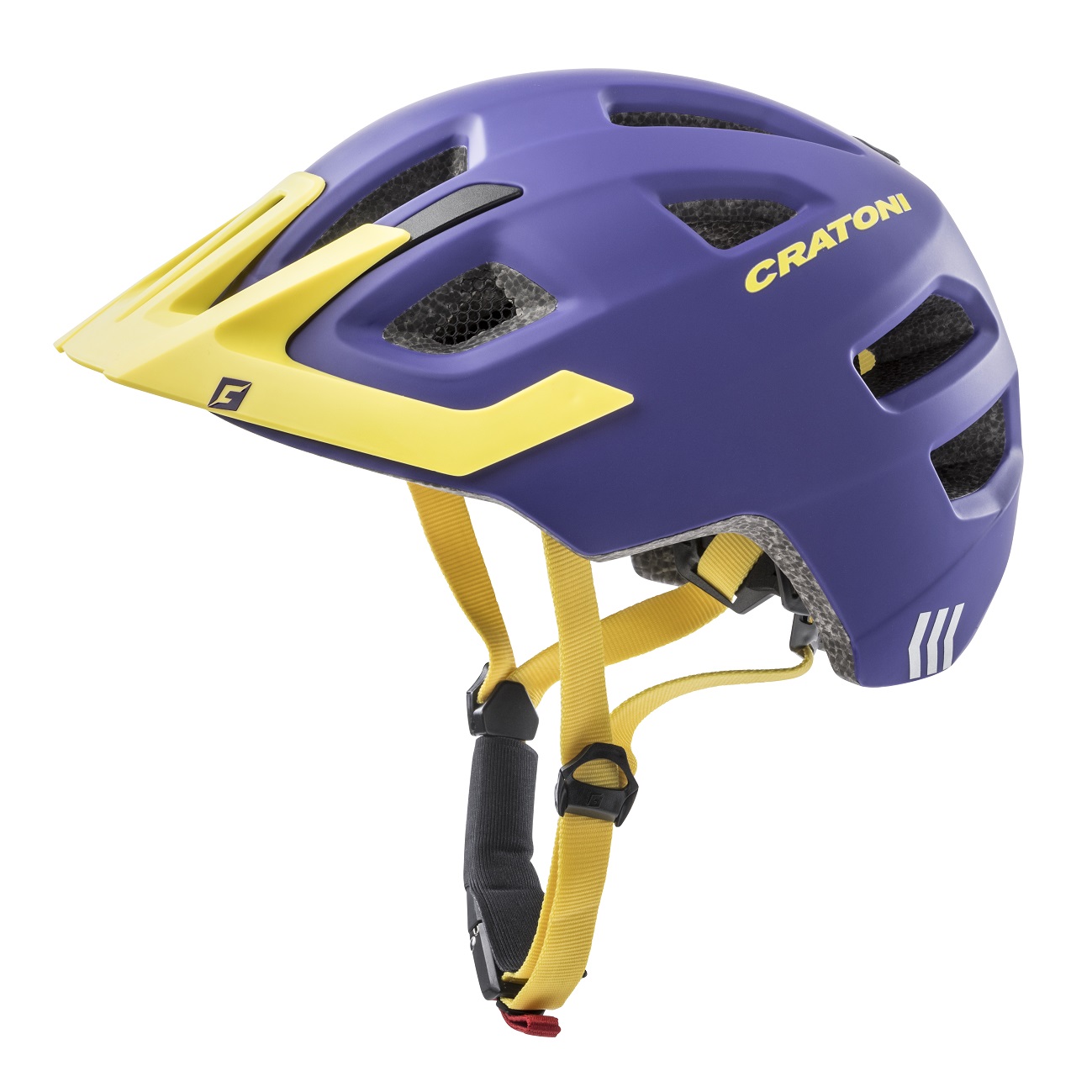 Cratoni Fahrradhelm Maxster Pro Kinder Violett Gelb Matt