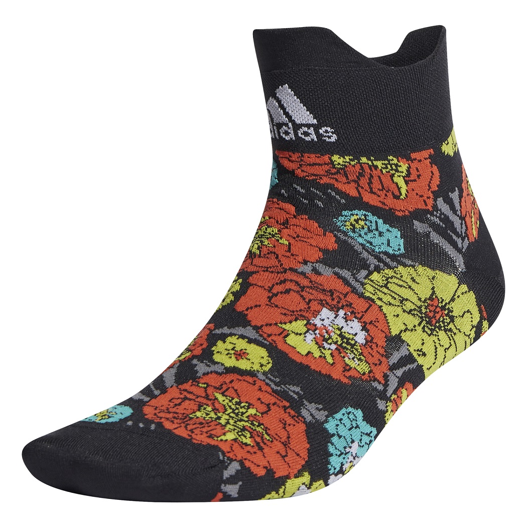 Adidas Laufsocke Ankle Running Flower Graphic Performance Schwarz Bunt