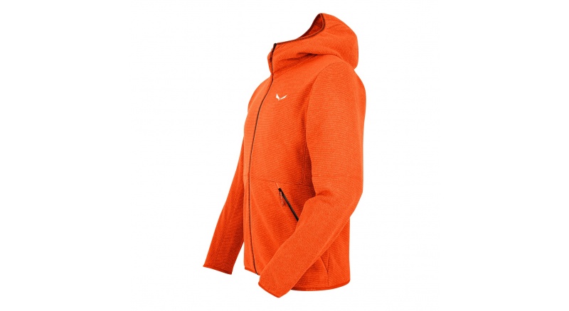 Salewa Fleecejacke Nuvolo Mit Kapuze Warm Atmungsaktiv Orange Herren