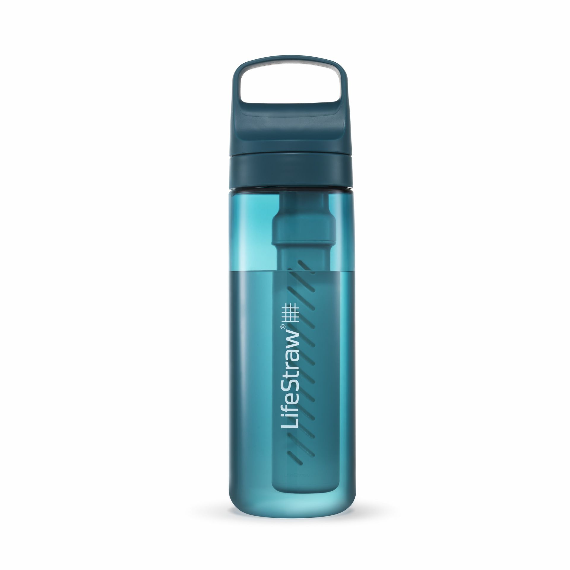 LifeStraw Trinkflasche Go Series mit Wasserfilter, Verschluss mit SilikonmundstĂĽck, BPA frei tealblau - 650 ml