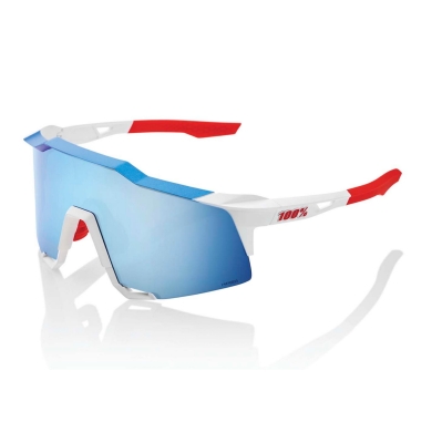 100% Sport Sonnenbrille Speedcraft - TotalEnergies Team Hiper Mirror Lens weiss/blau - 1 Brille mit Hardcase