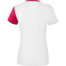 Erima Sport-Shirt 5C (100% Polyester) weiß/rosa Damen