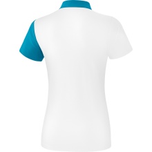 Erima Spprt-Polo 5C (100% Polyester) weiß/petrolblau Damen