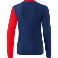Erima Sport-Langarmshirt 5C (100% Polyester) navyblau/rot Damen
