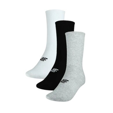 4F Sportsocken U353 Casual Crew schwarz/weiss/grau - 3 Paar