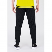 JAKO Trainingshose Pant Active (100% Polyester) lang schwarz/neongelb Jungen