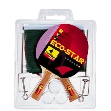 Bandito Tischtennisschläger Set Eco Star (2x Schläger, 3x Bälle, 1x Netz) - 1 Set