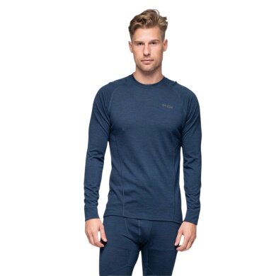 Bergans Langarmshirt Pure Merino (Merinowolle) Unterwäsche navyblau Herren