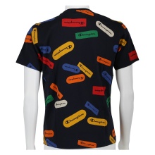 Champion Freizeit Tshirt (Baumwolle) Allover Logo-Print navyblau Kinder
