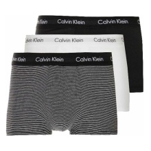 Calvin Klein Unterwäsche Boxershorts Low Rise Trunk (Baumwolle) mehrfarbig Stripes weiss/schwarz Herren - 3 Stück