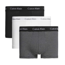 Calvin Klein Unterwäsche Boxershorts Low Rise Trunk (Baumwolle) mehrfarbig Stripes weiss/schwarz Herren - 3 Stück