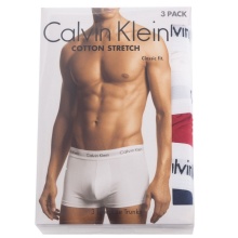 Calvin Klein Unterwäsche Boxershorts Low Rise Trunk (Baumwolle) mehrfarbig blau/weiss/rot Herren - 3 Stück