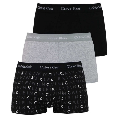 Calvin Klein Unterwäsche Boxershorts Low Rise Trunk (Baumwolle) mehrfarbig grau/schwarz Herren - 3 Stück