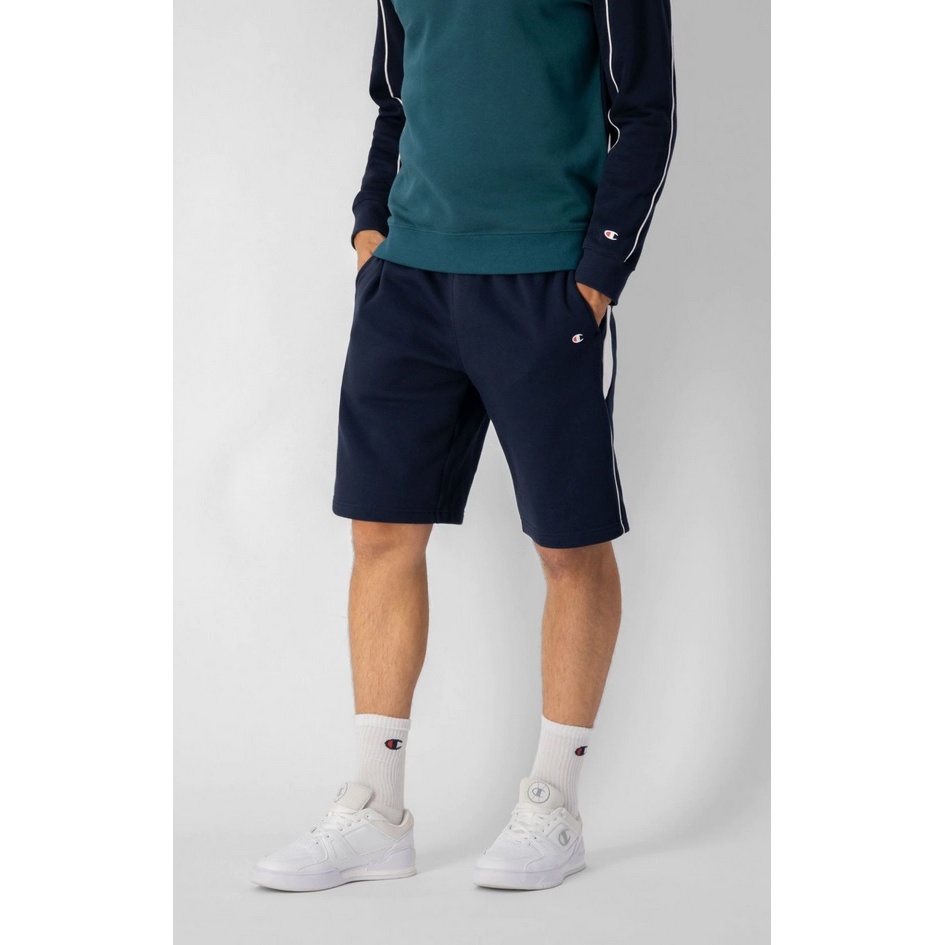 Champion Freizeithose Baumwolle Mit Kleinem Logo Kurz Dunkelblau