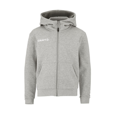 Craft Kapuzenpullover Community 2.0 Logo Full Zip Hoodie (Baumwolle/Polyester) hellgrau Kinder