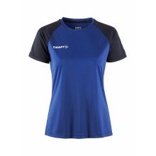 Craft Sport-Shirt Squad 2.0 Contrast Jersey (hohe Elastizität, bequeme Passform) kobaltblau Damen