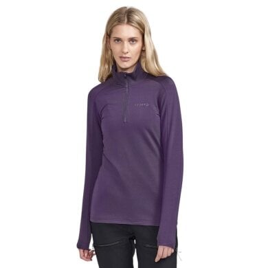 Craft Sport-Langarmshirt CORE Gain (Midlayer, Half-Zip) dunkelviolett Damen