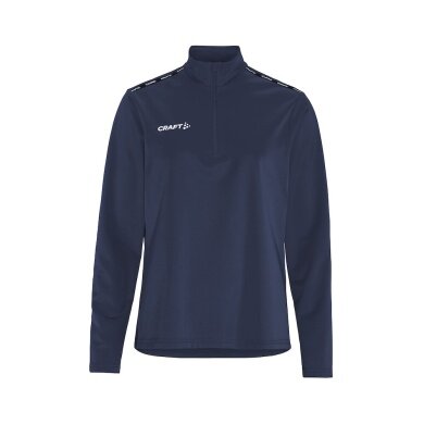 Craft Sport-Langarmshirt Squad Go Halfzip (Stehkragen, 100% rec. Polyester) navyblau Damen