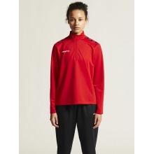 Craft Sport-Langarmshirt Squad Go Halfzip (Stehkragen, 100% rec. Polyester) rot Damen