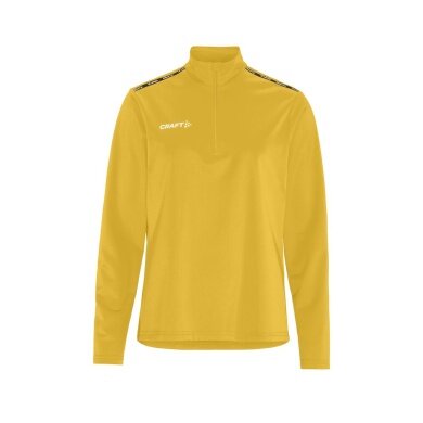 Craft Sport-Langarmshirt Squad Go Halfzip (Stehkragen, 100% rec. Polyester) gelb Damen