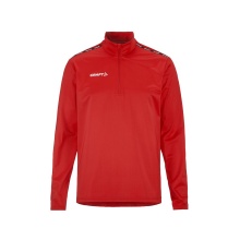 Craft Sport-Langarmshirt Squad Go Halfzip (Stehkragen, 100% rec. Polyester) rot Herren