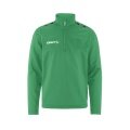 Craft Sport-Langarmshirt Squad Go Halfzip (Stehkragen, 100% rec. Polyester) grün Kinder