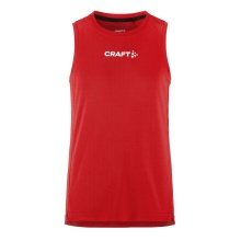 Craft Sport-Tank Rush 2.0 Singlet ärmellos (100% rec. Polyester) rot Kinder