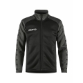 Craft Sport-Trainingsjacke Squad 2.0 Full Zip (mit Seitentaschen, elastisch Funktionsmaterial) schwarz/grau Kinder