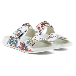 ECCO Sandale Cozmo Flat weiss/flower Damen