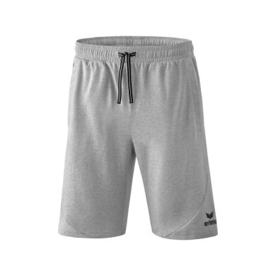 Erima Freizeithose Essential Sweatshorts kurz - weicher Baumwollmix, leichter Stretch - hellgrau/schwarz Herren