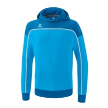 Erima Kapuzenpullover Hoodie Change (Baumwollmix) curacaoblau/weiss Jungen