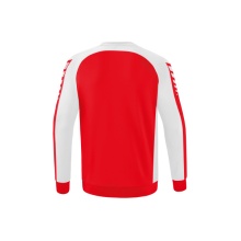Erima Sport-Langarmshirt Six Wings Sweatshirt (Baumwollmix, funktionell) rot/weiss Herren