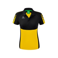 Erima Sport-Polo Six Wings (100% Polyester, taillierter Schnitt, schnelltrocknend) gelb/schwarz Damen