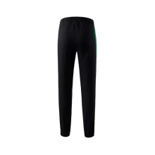 Erima Präsentationshose Team lang (100% Polyester, leicht, moderner schmaler Schnitt) schwarz/smaragd Damen