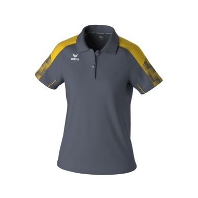 Erima Sport-Polo Evo Star (100% rec. Polyester) grau/gelb Damen