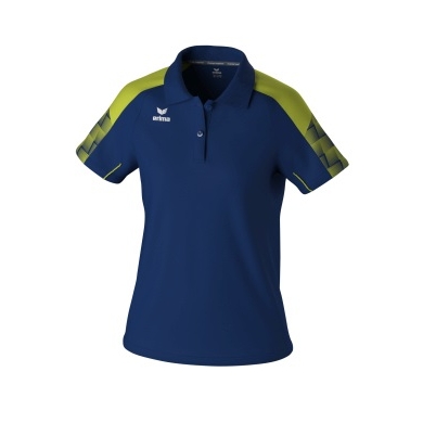 Erima Sport-Polo Evo Star (100% rec. Polyester) navyblau/limegrün Damen