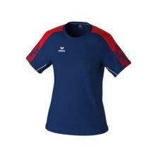 Erima Sport-Shirt Evo Star (100% rec. Polyester, leicht) navyblau/rot Damen