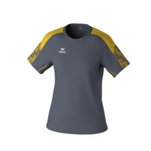 Erima Sport-Shirt Evo Star (100% rec. Polyester, leicht) grau/gelb Damen