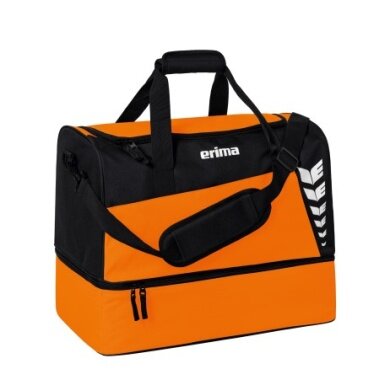 Erima Sporttasche Six Wings mit Bodenfach (Größe L - 94,5 Liter) orange/schwarz 60x35x45cm