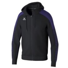 Erima Trainingsjacke Evo Star mit Kapuze (hoher Tragekomfort) schwarz/violett Kinder