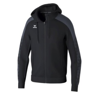 Erima Trainingsjacke Evo Star mit Kapuze (hoher Tragekomfort) schwarz/grau Kinder