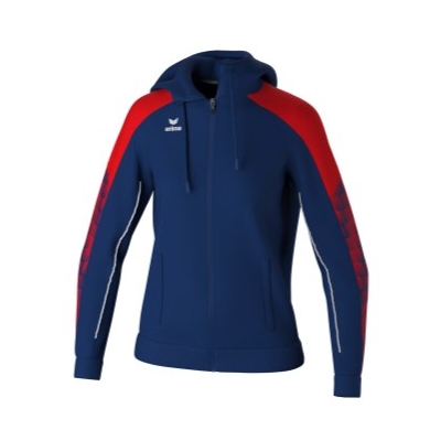 Erima Trainingsjacke Evo Star mit Kapuze (hoher Tragekomfort) navyblau/rot Damen