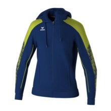 Erima Trainingsjacke Evo Star mit Kapuze (hoher Tragekomfort) navyblau/limegrün Damen