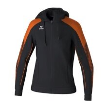 Erima Trainingsjacke Evo Star mit Kapuze (hoher Tragekomfort) schwarz/orange Damen