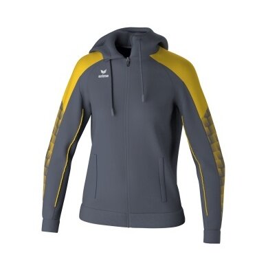 Erima Trainingsjacke Evo Star mit Kapuze (hoher Tragekomfort) grau/gelb Damen