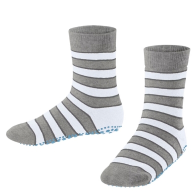 Falke Hausschuhe Simple Stripes (Baumwolle-Mischung) hellgrau Kinder