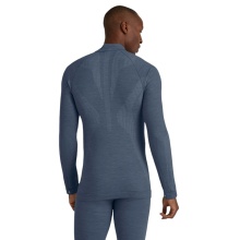 Falke Funktionsunterwäsche Langarmshirt Wool-Tech Half-Zip (hervorragendes Feuchtigkeitsmanagement) blau Herren