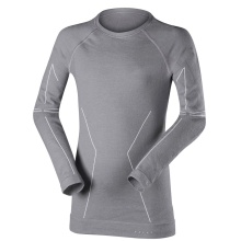 Falke Funktionsunterwäsche Langarmshirt Wool-Tech (maximale Bewegungsfreiheit) grau Kinder