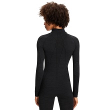 Falke Funktionsunterwäsche Langarmshirt Wool Tech Half-Zip (Merinowolle) - schwarz Damen