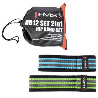 HMS Fitnessband HB12 Set 2in1 Hip Bands - 2 Stück